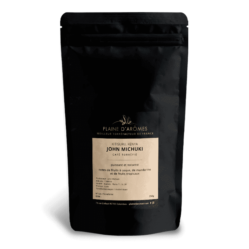 Paquet 250g de café Kenya JOHN MICHUKI pour la méthode expresso de la marque Plaine d'Arômes