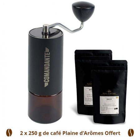 2x250g de cafÃ© Plaine d'ArÃ´mes offert pour tout achat d'un Moulin Ã  cafÃ© COMANDANTE C40 MK4 Black Nitro Blade - Plaine d'ArÃ´mes