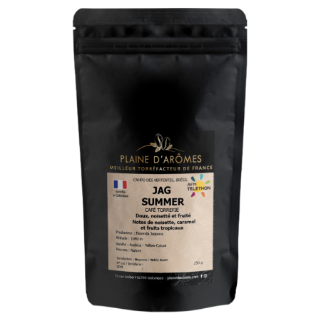 Paquet 250g de café Brésil JAG SUMMER pour la méthode expresso de la marque Plaine d'Arômes